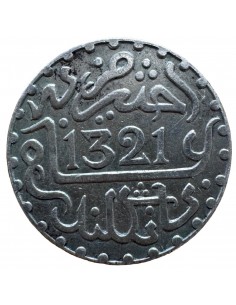 1 Dirham Argent – Maroc AH 1321 (1903) – 1/10 Rial – TTB/SUP
