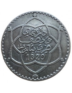2 ½ Dirham Argent – Maroc AH 1329 (1911) – ¼ Rial – SUP 2