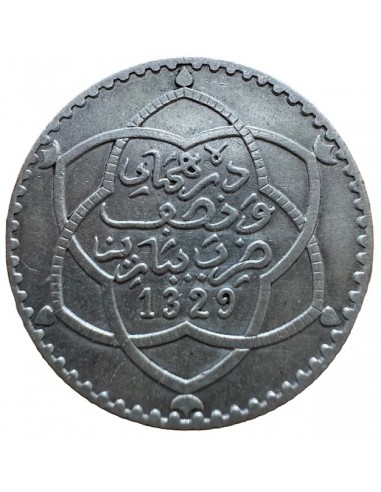 2 ½ Dirham Argent – Maroc AH 1329 (1911) – ¼...