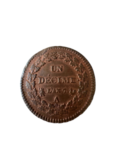 Decime Cuivre Directoire — Dupre, Grand Module, An 7 A... 2