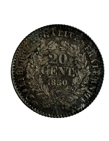 20 Centimes Argent Cérès – 2e République – 1850...