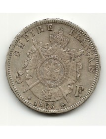 5 Francs Napoleon III T Laurée - 1866 A